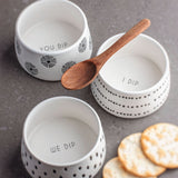 Milo Dip Bowls With Round Spoons on a table