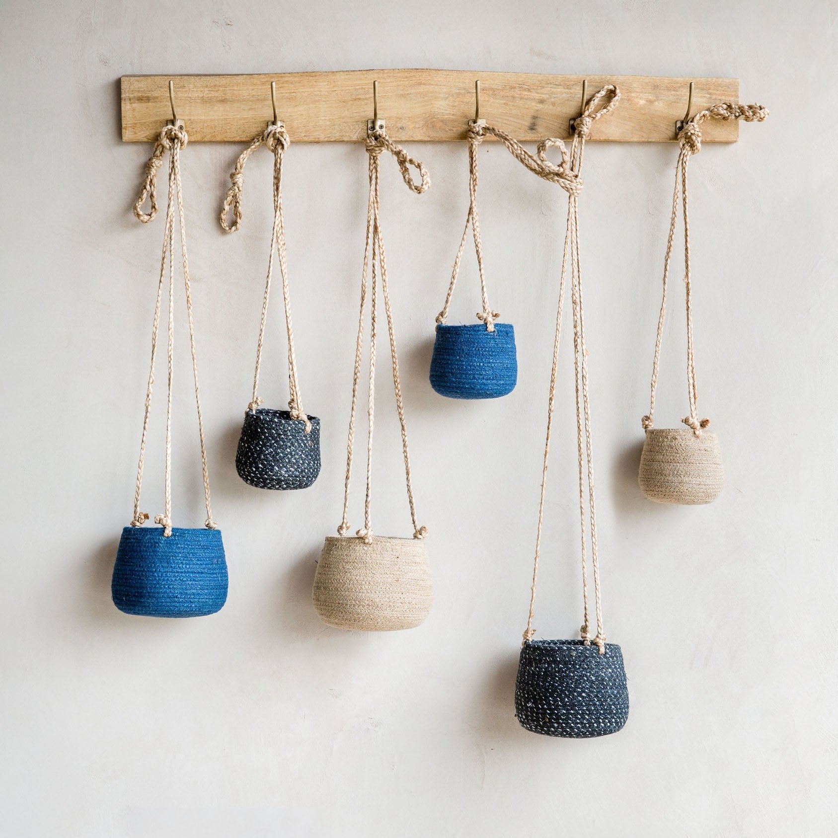 Jute Hanging Storage Basket - Small Woven Hanging Rope Woven