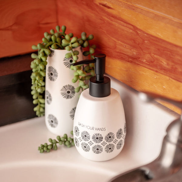 Milo Soap Dispenser on a sink